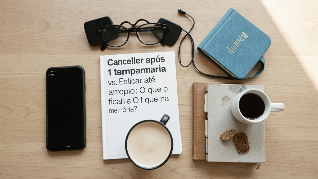 Imagem editorial ilustrando Cancelar após 1 temporada vs. Esticar até o arrepio: O que fica na memória?