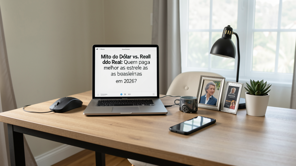 Imagem editorial ilustrando Mito do Dólar vs. Realidade do Real: Quem paga melhor as estrelas brasileiras em 2026?
