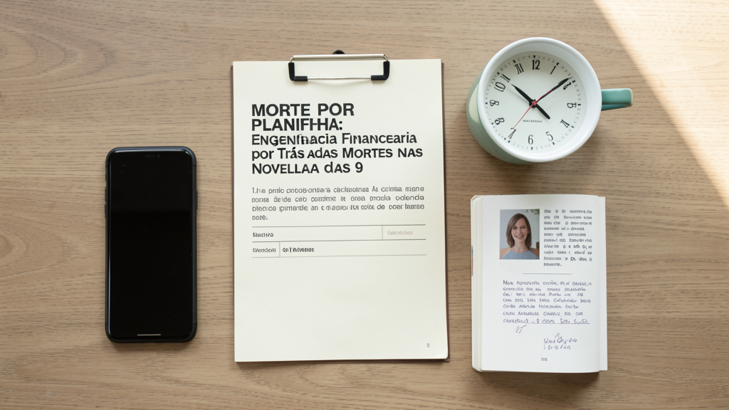 Imagem editorial ilustrando Morte por Planilha: A Engenharia Financeira por Trás das Mortes nas Novelas das 9