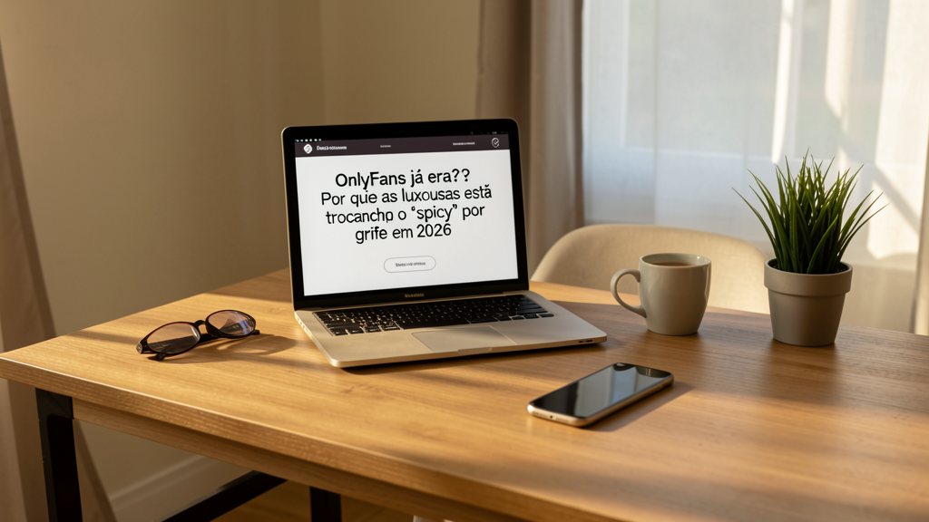 Imagem editorial ilustrando OnlyFans já era? Por que as luxuosas estão trocando o ‘spicy’ por grife em 2026